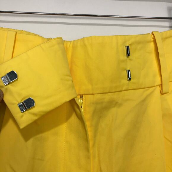 Anthropologie x Exquise Barrel Wide Leg Pleated Chino Pant Yellow/ Jaune Size L - Picture 4 of 9
